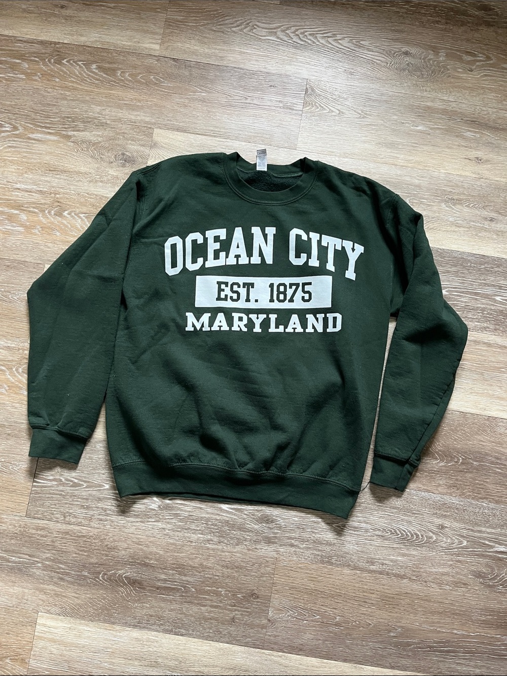 Ocean City Maryland Forest Green Crewneck Sweatshirt